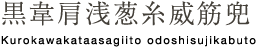 黒韋肩浅葱糸威筋兜